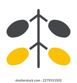 palm icon solid grey yellow style ramadan illustration vector element and symbol perfect. Icon sign from modern collection for web.