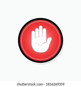 Palm Icon Stop. Warning Symbol - Vector Logo Template.
