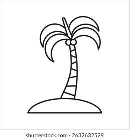 palm icon , palm tree silhouette icon. simple flat vector illustration, palm tree summer logo, coconut tree icon on white background