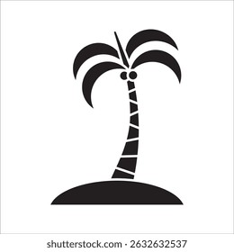 palm icon , palm tree silhouette icon. simple flat vector illustration, palm tree summer logo, coconut tree icon on white background