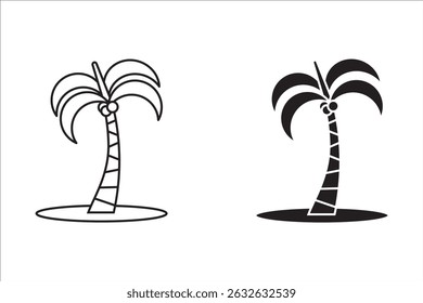 palm icon , palm tree silhouette icon. simple flat vector illustration, palm tree summer logo, coconut tree icon on white background