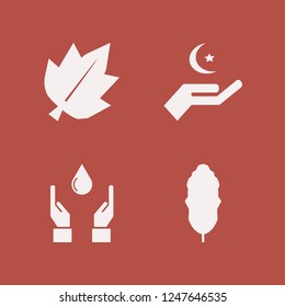 palm icon. palm vector icons set hands drop, hand islam sign and leaf