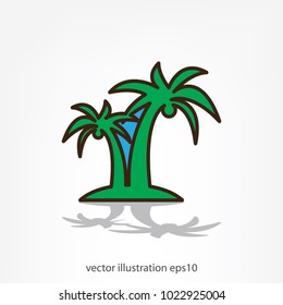 palm icon, vector illustration