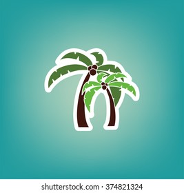 Palm Icon. Vector Illustration