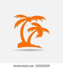 The palm icon, vector illustration. Flat design style.