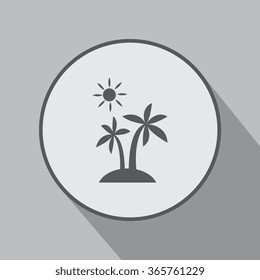 The palm icon, vector illustration. Flat design style