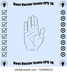 palm icon, vote vector illustration