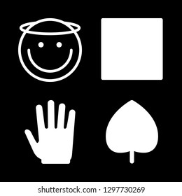 palm icons set with stop, male hand shape and angel vector set