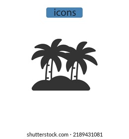 Palm icons  symbol vector elements for infographic web