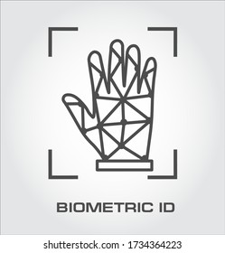 Palm id logo. Biometric identification icons