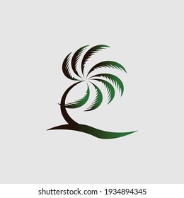 Palm illustration logo design vector