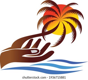 Palm-Illustrations-Logo-Design-Vektorgrafik