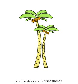 palm illustration outline symbol object. Thin line icon style concept design