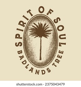 palm illustration tree graphic dates design logo vintage emblem hand drawn badge plant t shirt print outdoor natural