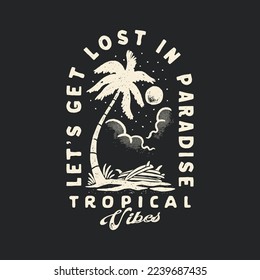 palm illustration tropical graphic beach design surf vintage t shirt