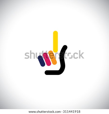 palm with index finger as one concept vector icon. this graphic also represents concepts like out in tennis or cricket, one time, once, raising finger, number one, first