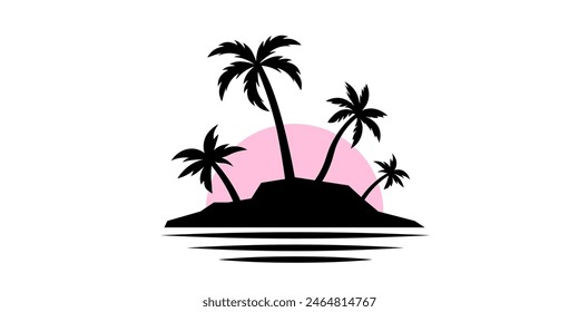 Palm island logo. Island logo.