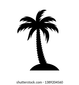Palm island vector icon on white background