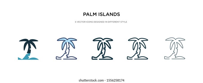 palm islands icon in different style vector illustration. two colored and black palm islands vector icons designed in filled, outline, line and stroke style can be used for web, mobile, ui