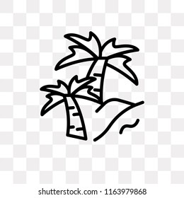 Palm islands vector icon isolated on transparent background, Palm islands logo concept