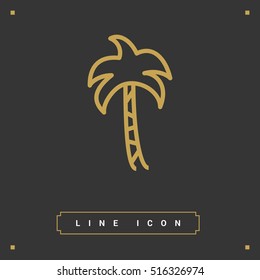Palm isolated minimal single flat linear icon for application and info-graphic. Resort line vector icon for websites and mobile minimalistic flat design.