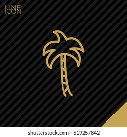 Palm isolated minimal single flat linear icon for application and info-graphic. Resort line vector icon for websites and mobile minimalistic flat design.
