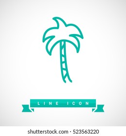 Palm isolated minimal single flat linear icon for application and info-graphic. Resort line vector icon for websites and mobile minimalistic flat design.