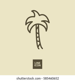 Palm isolated minimal single flat linear icon for application and info-graphic. Resort line vector icon for websites and mobile minimalistic flat design.