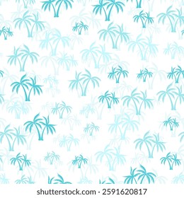Palm jungle seamless pattern. Fabric print with trees. Natural vector background design. Hawaii style wallpaper Beach coconut palm botanical ornament.