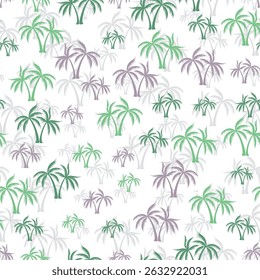 Palm jungle seamless pattern. Fabric print with trees. Paradise vector background design. Tropic style wallpaper. Island nature fashion graphic.