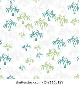 Patrón sin fisuras de la selva palmera. Estampado textil con árboles. Diseño de fondo de Vector natural. Fondo de pantalla estilo hawaiano. Gráfica de moda de la naturaleza.