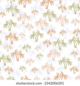 Padrão sem emenda da selva da palma. Impressão têxtil com árvores. Projeto de fundo de vetor natural. Papel de parede estilo trópico. Padrão de repetição floral exótico do havaiano.