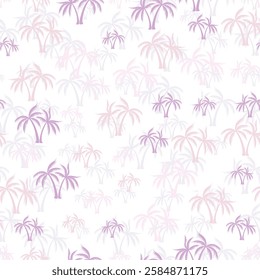 Palm jungle seamless pattern. Textile print with trees. Natural vector background design. Hawaii style wallpaper Beautiful palm silhouette travel pattern.