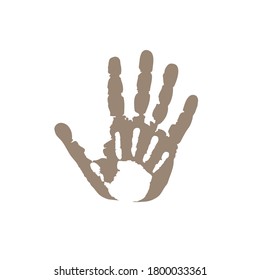 Palm kid on the palm adult man icon. Handprints graphic signs isolated on white background. Vector illustration