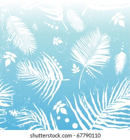 palm leaf background (blue version)