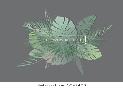 palm leaf background with title box.
leaves illustration for graphic design.
