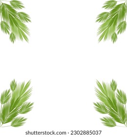 The palm leaf border element is versatile and can be used in a variety of design styles.