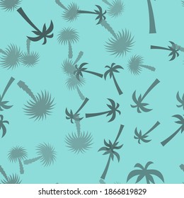 Palm Leaf and with Cartoon Pink Flamingo. Seamless Pattern Background. Vector Illustration. EPS10