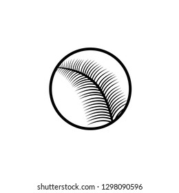 palm leaf in the cicrcle logo design vector