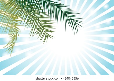 Palm Leaf or Coconut leaf Vector Background Illustration