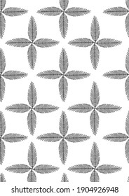 Palm leaf coloring page. Outline vector stock illustration. Palm leaf as a tropical branch of a plant in a4. Colorless anti stress coloring book with palm tree for adults. Tropical seamless pattern