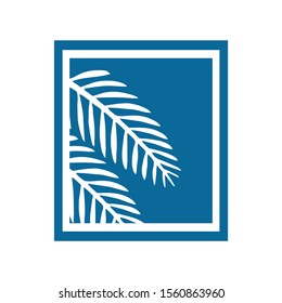palm or palm leaf design that illustrates the charm of a modern beach