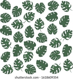 Palm leaf flat color pattern