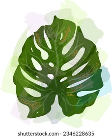 Palm leaf, flat style illustration. Vector element for design