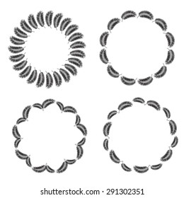 Palm Leaf Frame Set Vector Illustration EPS10