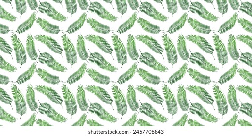 palm leaf green seamless pattern