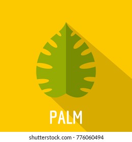 Palm leaf icon. Flat illustration of palm leaf vector icon for web