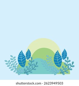 Palm leaf icon illustration Isolated on light green background. Green leaves. Illustration design elements with natural and floral themes for your design. 