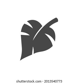 Palm Leaf Icon Isolated on Black and White Vector Graphic