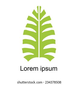 Palm Leaf Icon Isolated On White Background, Art Logo Design